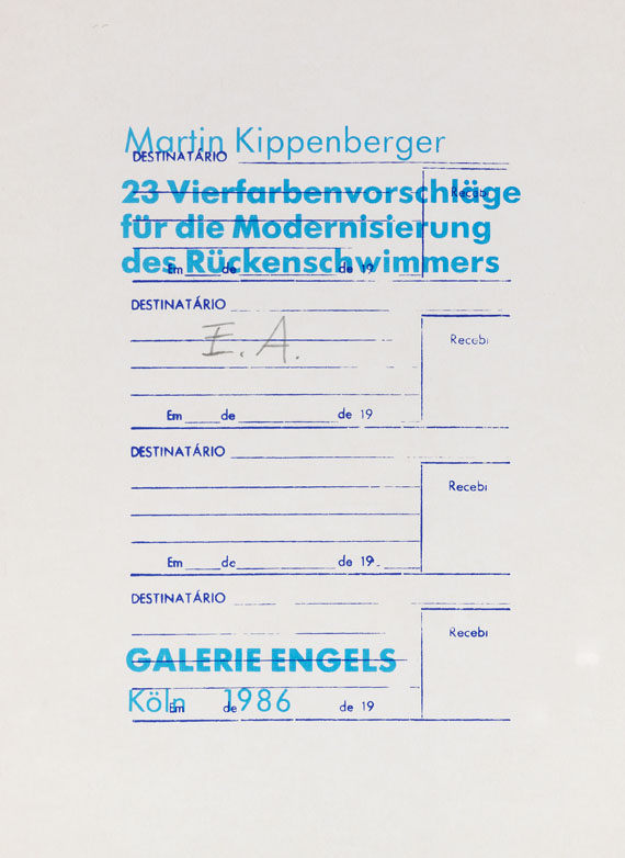 Martin Kippenberger - 23 Vierfarbenvorschläge für die Modernisierung des Rückenschwimmers - Autre image