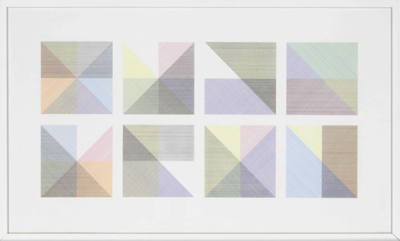 Sol LeWitt - Eight Squares with a Different Color in Each Half Square (Divided Vertically and Horizontally) Composite - Image du cadre