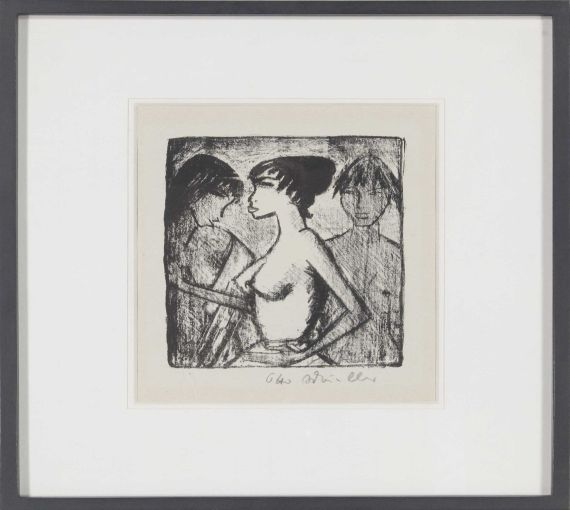 Otto Mueller - Mädchen-Halbakt im Profil - Image du cadre