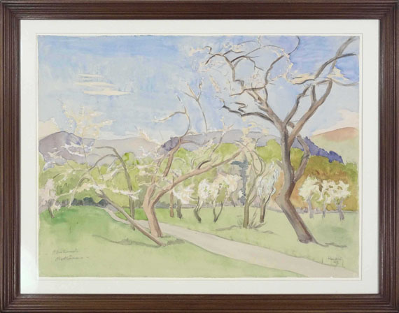 Erich Heckel - Blühende Obstbäume - Image du cadre