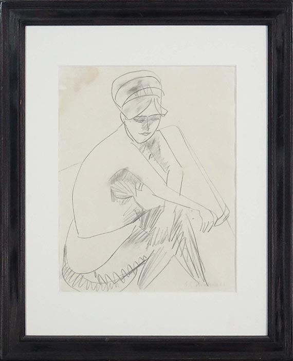 Ernst Ludwig Kirchner - Sitzender Akt, Dodo (Halbakt) - Image du cadre