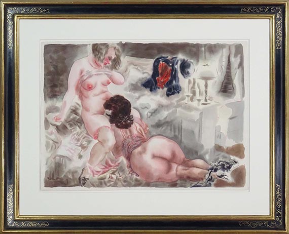 George Grosz - Liebesspiel - Eva und Lotte - Image du cadre