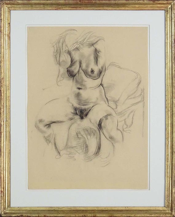George Grosz - Sich entkleidender weiblicher Akt - Image du cadre