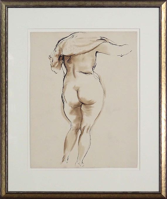George Grosz - Rückenakt mit Tuch - Image du cadre