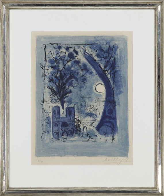 Marc Chagall - Notre Dame et la Tour Eiffel - Image du cadre