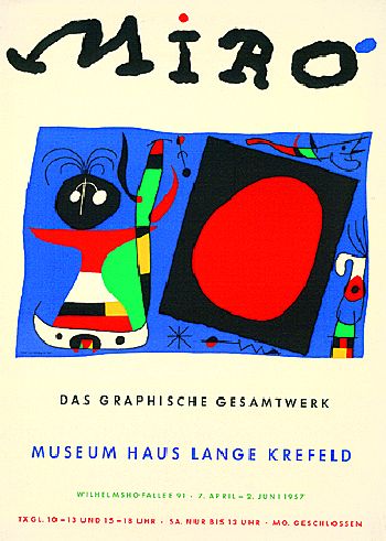  Plakat - 2 sheets: Miró, Museum Haus Lange Krefeld 1957. Kandinsky, Chagall, Jawlensky, Archipenko, Museum Haus Lange Krefeld 1958