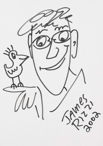 James Rizzi - Man with Bird