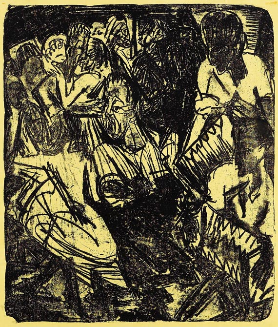 Ernst Ludwig Kirchner - Alptanz mit zwei Handorglern