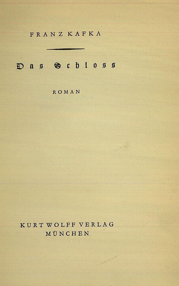 Franz Kafka - Das Schloss. 1926 - Autre image