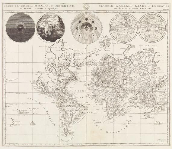  Weltkarte - Carte generale du monde, ou ... monde terrestre & aquatique.