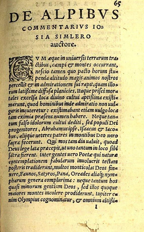 Josias Simler - Vallesiae Descriptio. 1574