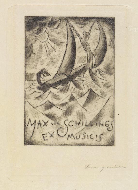 Michel Fingesten - Exlibris., Ex. auf Pergament, 1921. - Autre image