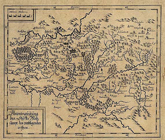  Europa - 17 Bll. Teilkarten von Südwestdeutschland, Elsaß, Lothringen, Flandern u. a., 1680
