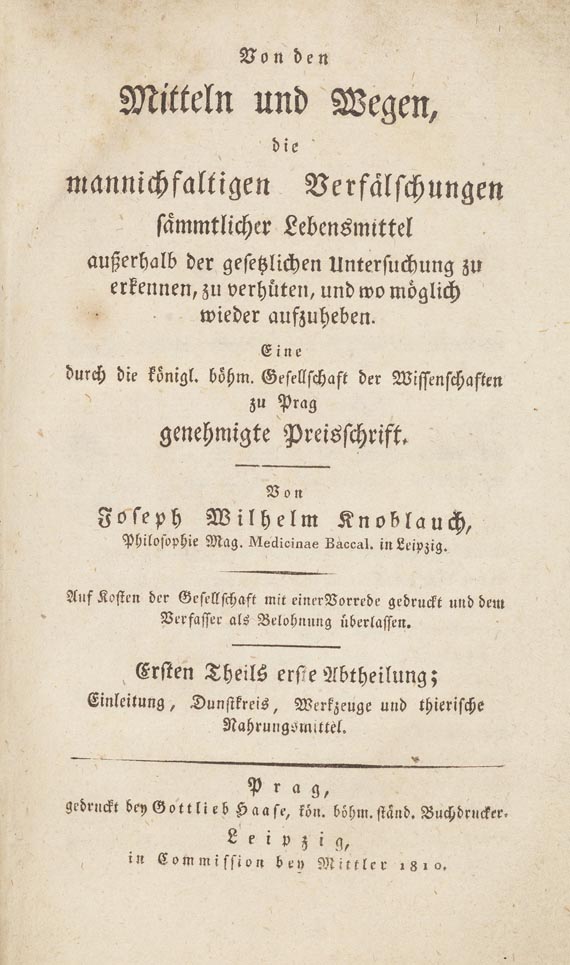 Joseph Wilhelm Knoblauch - Von den Mitteln und Wegen. 1810. 2 Bde.