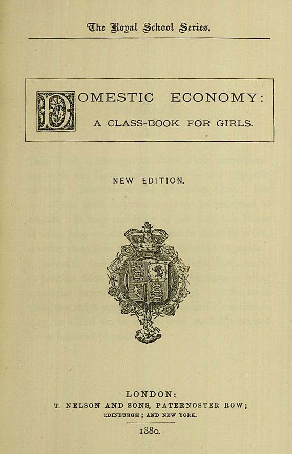 Domestic Economy - Domestic Economy. 1880