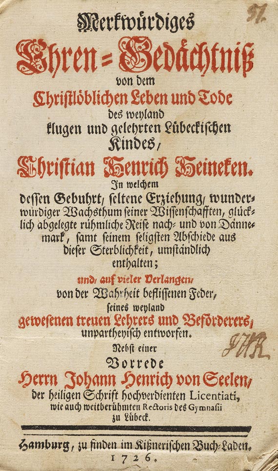   - Merkwürdiges Ehren-Gedächtnis. 1726 - Autre image