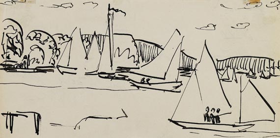 Ernst Ludwig Kirchner - Am Müggelsee, Segelboote