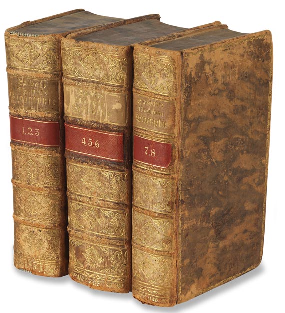 Johann Matthias Schröckh - Allgemeine Biographie. 1767-91. 8 Bde. in 3 Bden. - Reliure