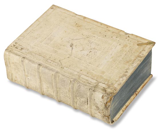  Berardinus von Siena - Sermones de Evangelio aeterno + Quadragesimale. 2 Tle. in 1 Bd. Basel 1489-90. - Reliure