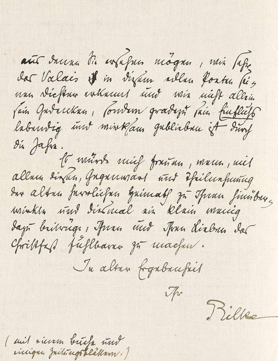 Rainer Maria Rilke - Eigh. Brief mit Umschlag und Karte. 3 Tle. 1918-21. - Autre image