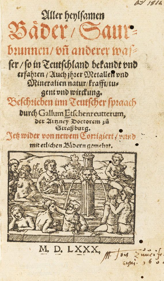 Gallus Etschenreuter - Aller heylsamen Bäder Saurbrunnen. 1580. - Autre image