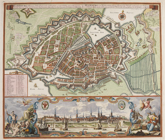  Hamburg - 1 Bl. Hambourg fameuse ville, Covens u. Mortier. 1686.