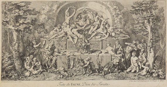 Claude Gillot - 4 Blätter: Les Quatre Festes - Feste de Diane, Feste de Bacchus, Feste de Faune, Feste du Dieu Pan - Autre image
