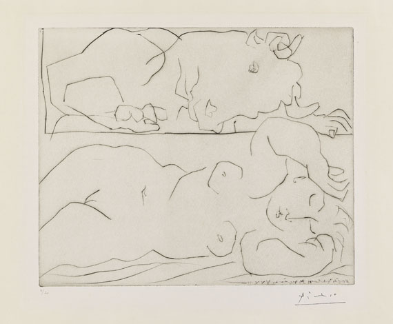 Pablo Picasso - Minotaure contemplant une dormeuse