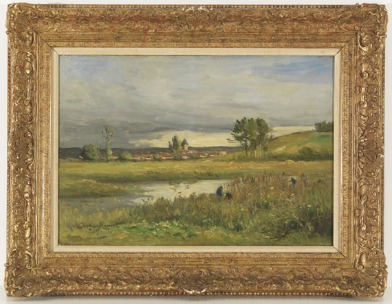 Jean-Baptiste Antoine Guillemet - Landschaft mit Dorf und Fluss - Autre image