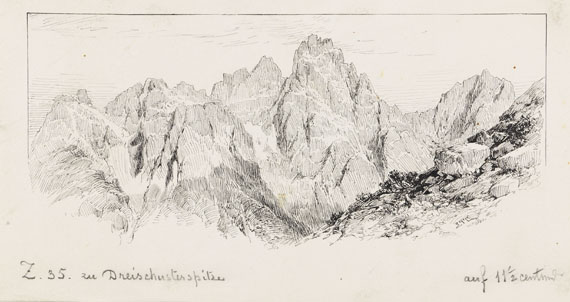 Edward Theodore Compton - 2 Bll.: Berghof. Panorama der Dreischusterspitze - Autre image