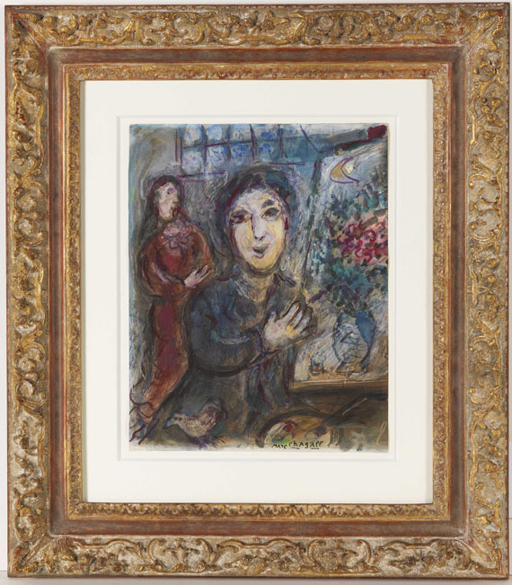 Marc Chagall - Le peintre dans son atelier - Image du cadre