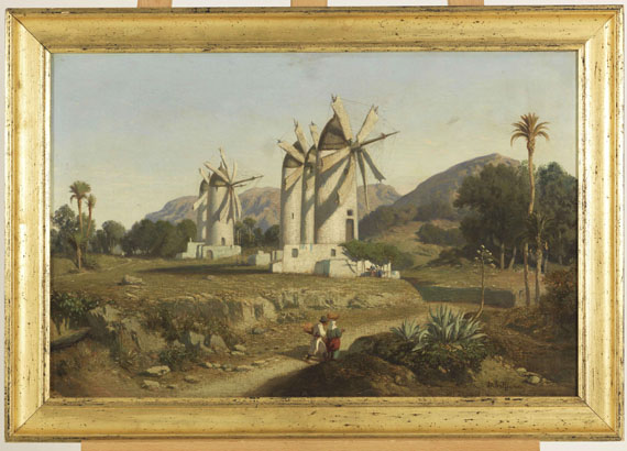 Adolphe-Paul-Emile Balfourier - Windmühlen auf Mallorca - Image du cadre