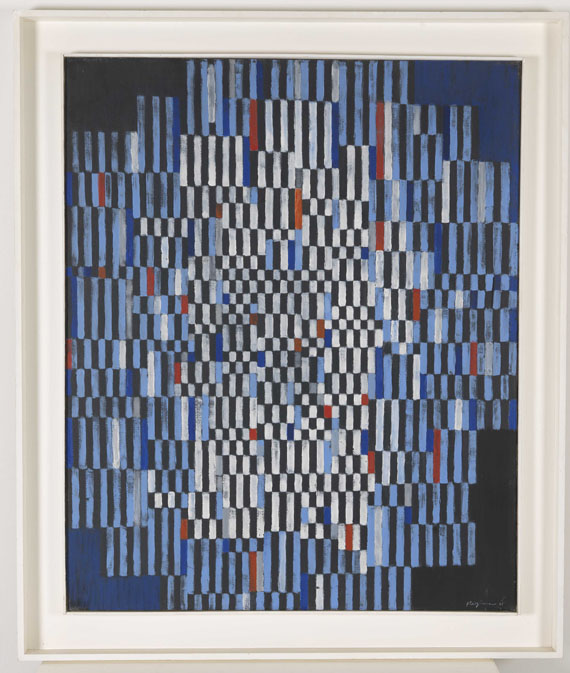 Adolf Richard Fleischmann - Comp. #530x ("planimetrische Serie blau-weiß-rot") - Image du cadre