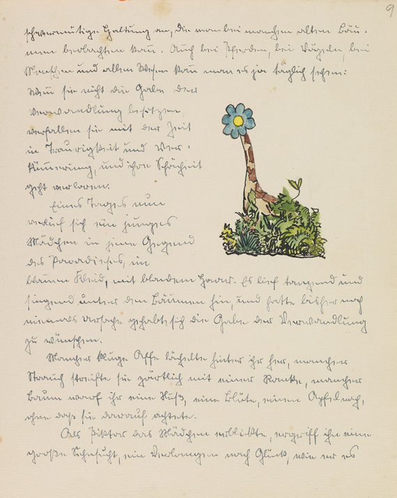 Hermann Hesse - Piktors Verwandlungen. Orig.-Manuskript mit Aquarellen. 1934. Dabei: Brief an Schadow. - Autre image