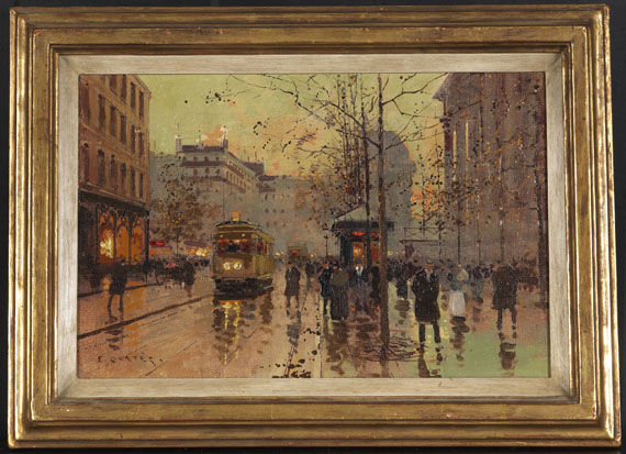 Edouard Léon Cortès - Paris - Place de la Madeleine nach einem Regenschauer - Image du cadre