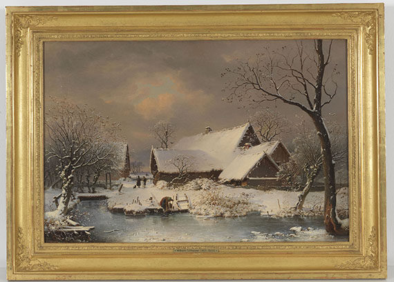 Wilhelm Heinrich Schneider - Verschneite Winterlandschaft - Image du cadre