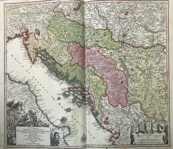 Atlanten - Atlasfragment Italien. 30 Bll. - Dazu: 33 Bll. Landkarten (beschädigt).