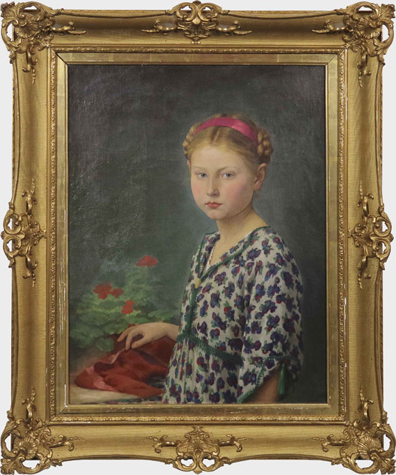 Karl Ludwig Hartig - Porträt eines Mädchens - Image du cadre