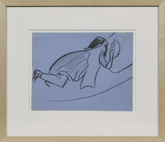 Ernst Ludwig Kirchner - Mädchen mit Katze - Image du cadre