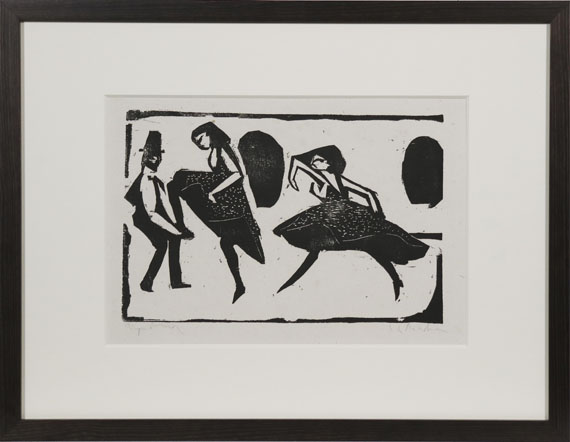 Ernst Ludwig Kirchner - Akrobatischer Tanz - Tanzgruppe, Mann maskiert - Image du cadre