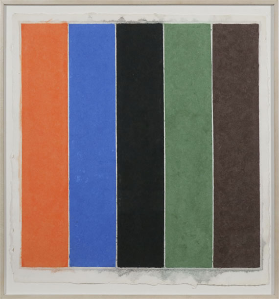 Ellsworth Kelly - Coloured Paper Image XXI (Orange Blue Black Green Brown) - Image du cadre