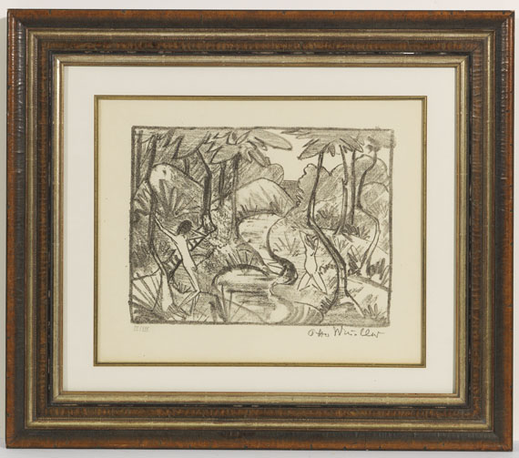 Otto Mueller - Zwei Figuren am Waldbach 2 (Waldlandschaft) - Image du cadre