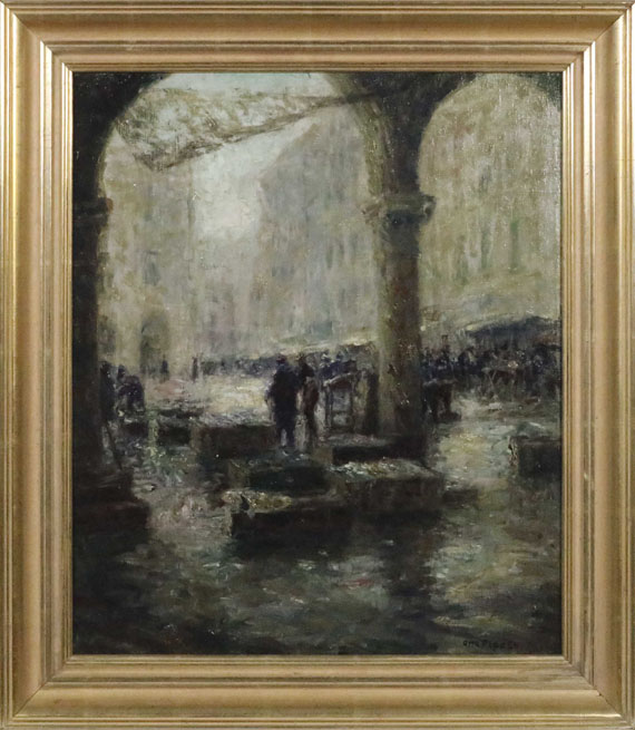 Otto Eduard Pippel - Fischmarkt in Venedig - Image du cadre