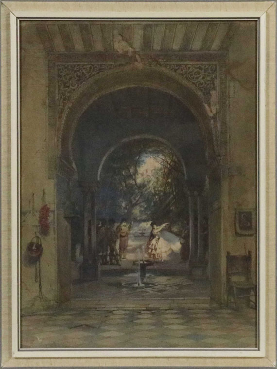 Carl Friedrich Heinrich Werner - Kastagnettentänzerin in der Alhambra in Granada - Image du cadre
