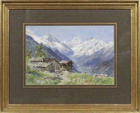 Edward Theodore Compton - Die Alpe Barneuza (Wallis) - Image du cadre