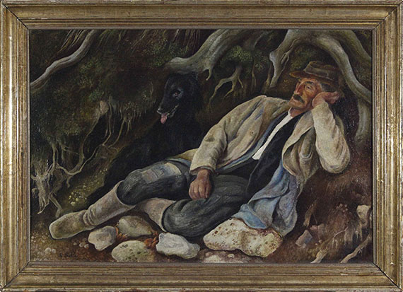 Albert Birkle - Ruhender im Wald - Image du cadre