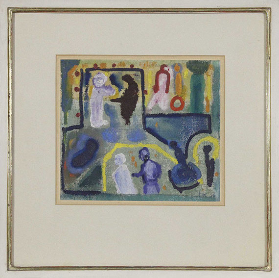 Ida Kerkovius - Ohne Titel (Häuser mit Figuren) - Image du cadre