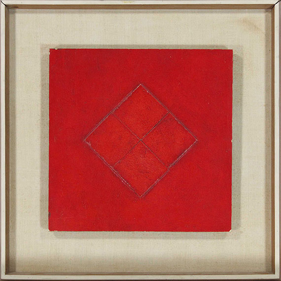 Gottfried Honegger - Ohne Titel (Tableau Relief in Red) - Image du cadre