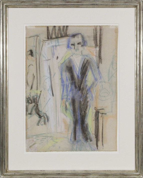 Ernst Ludwig Kirchner - Stehende Dame im Abendkleid - Image du cadre