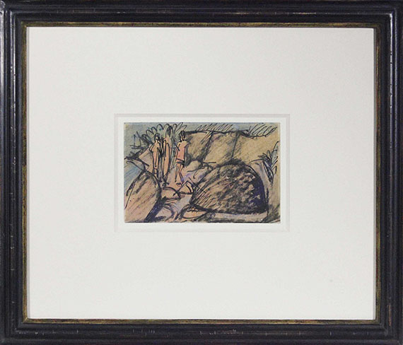 Ernst Ludwig Kirchner - Drei Figuren auf Fehmarn (Postkarte) - Image du cadre